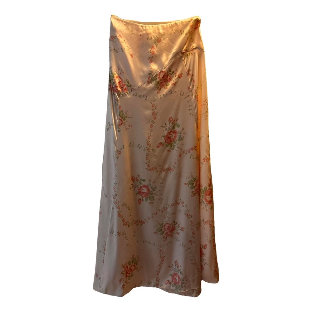 LoveShackFancy Floral Maxi Skirt with slit (Ziggy skirt in Angelic pink)